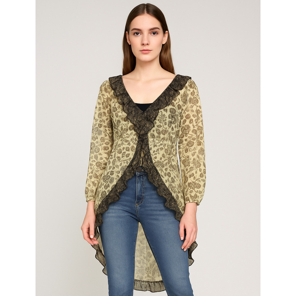 Let Me Be Anthropologie Femme Maxi Buttondown Top Womens Small Fairy Whimsigoth